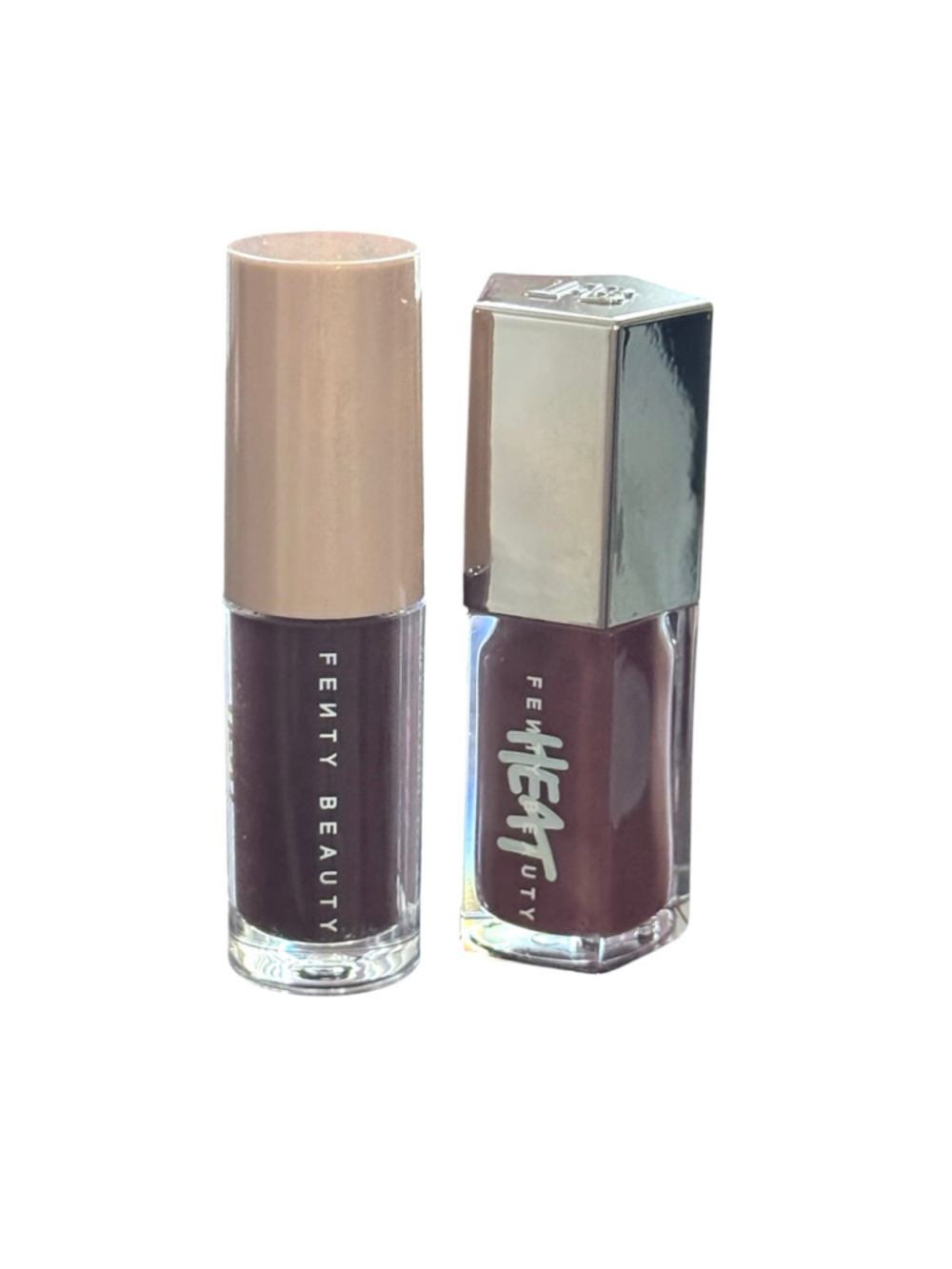2 Fenty Glosses Mini - Brown, Hot Chocolit Heat Mini and Rose Amber Heat Mini